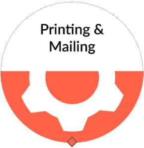 Document Management Services Printing & Mailing Half Gear Orange