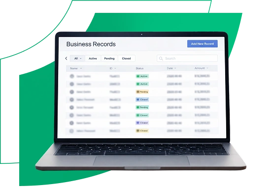 Laptop with business records on it